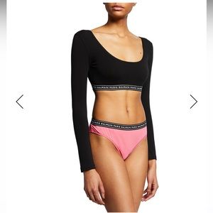 BALMAIN**Black Cropped Long Sleeve Top***US 6***$405